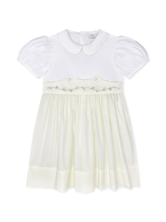 Sundays Best Dress- Blessing Yellow, Flower Embroidery