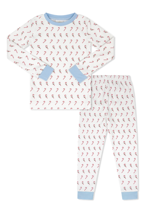 Sweet Pea PJ Set - Candy Cane Lane-Blue