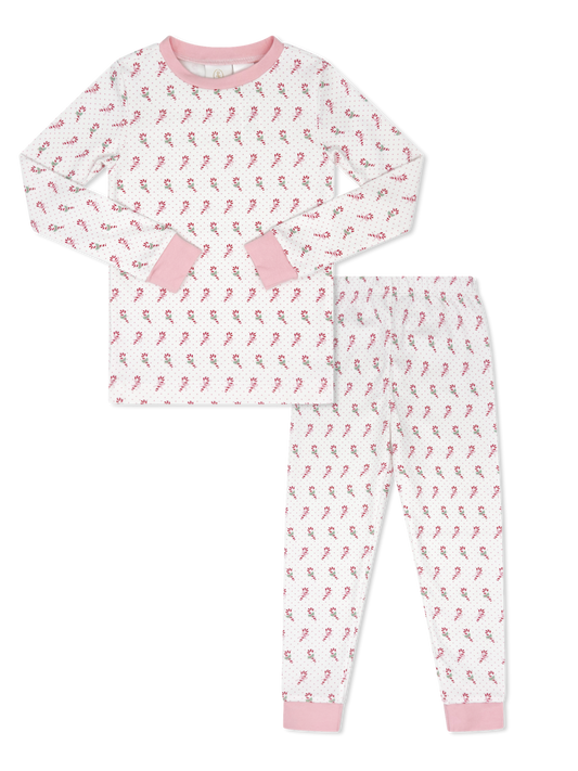 Sweet Pea PJ Set - Candy Cane Lane-Pink