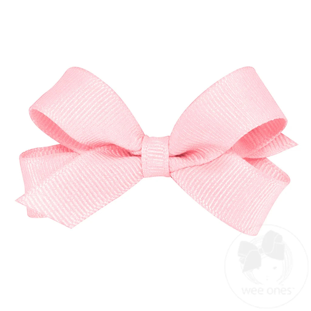 Tiny Classic Grosgrain Girls Hair Bow (Plain Wrap)