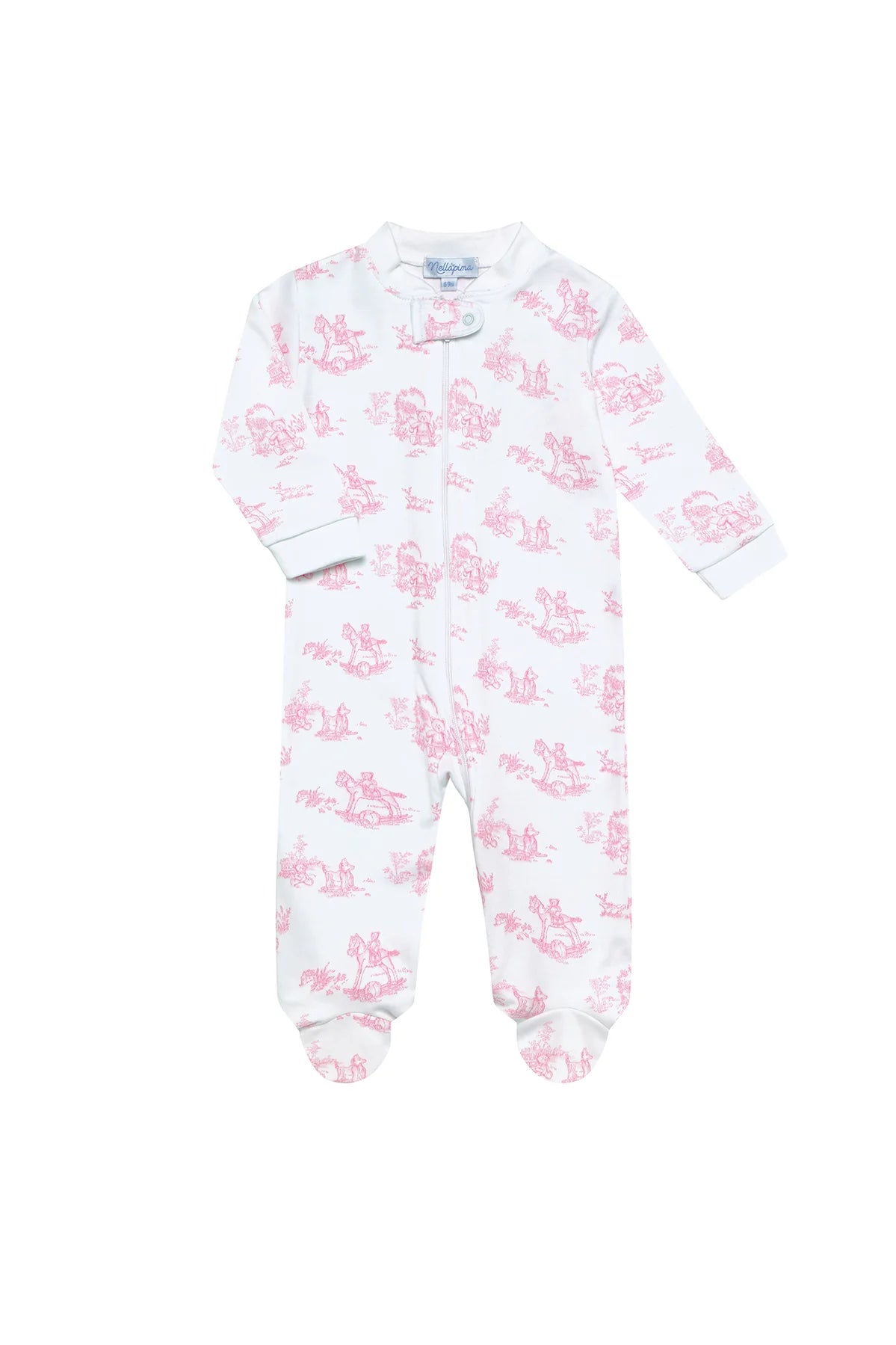 Pink toile footie