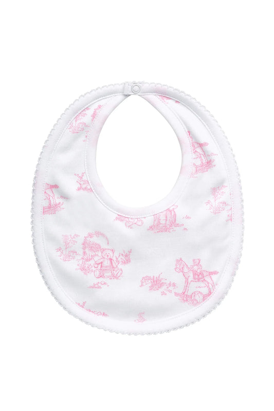 Pink Toile Bib