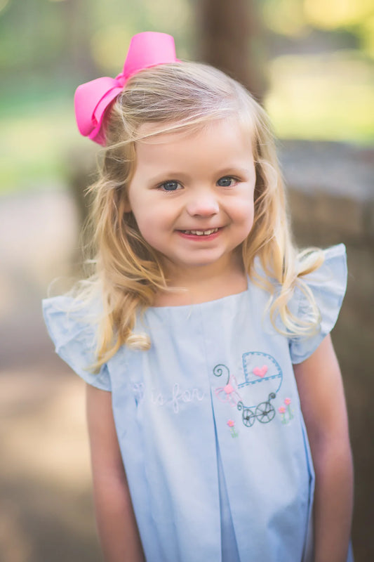 B is for baby dress -Blue **PRESALE SHIPS LATE AUGUST**