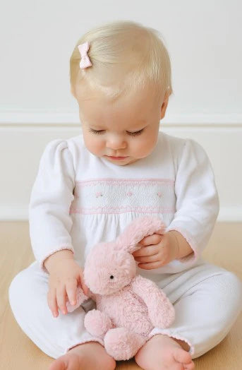 Baby Girl's "Sweet Baby" White Jacquard Converter