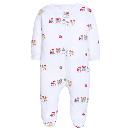 Zippered Footie - Holiday Train