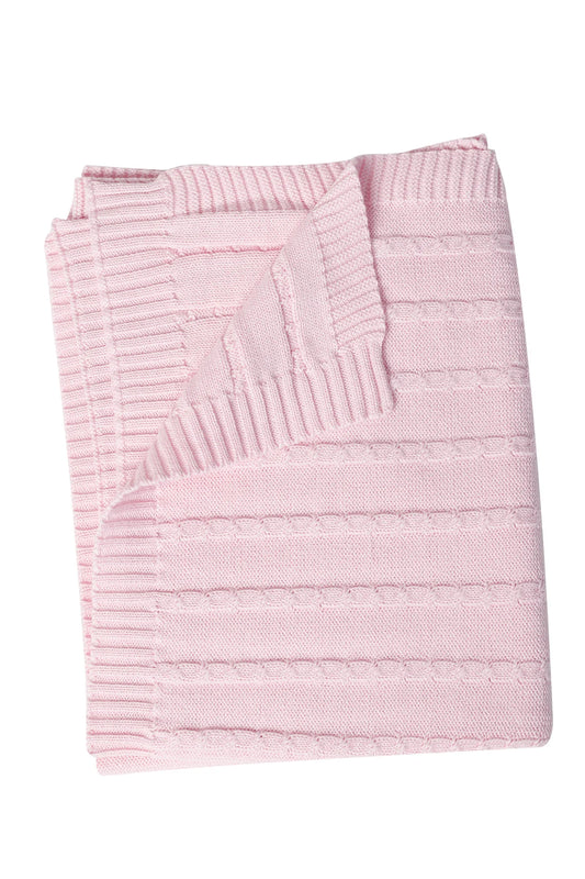 Pink Cable Knit Blanket