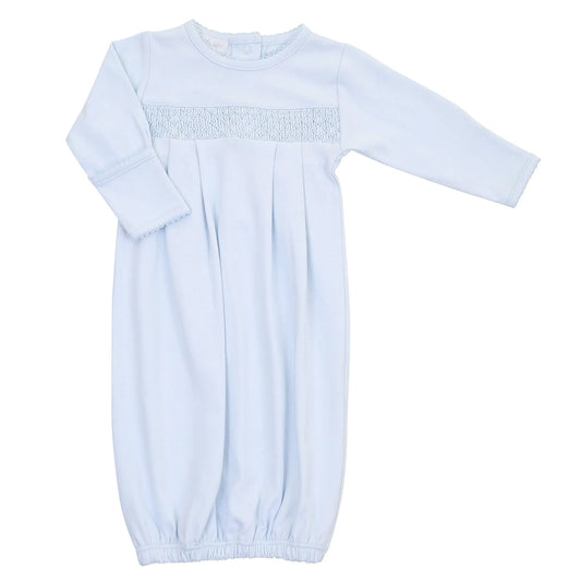 Essentials Solid Smock Gown- Blue