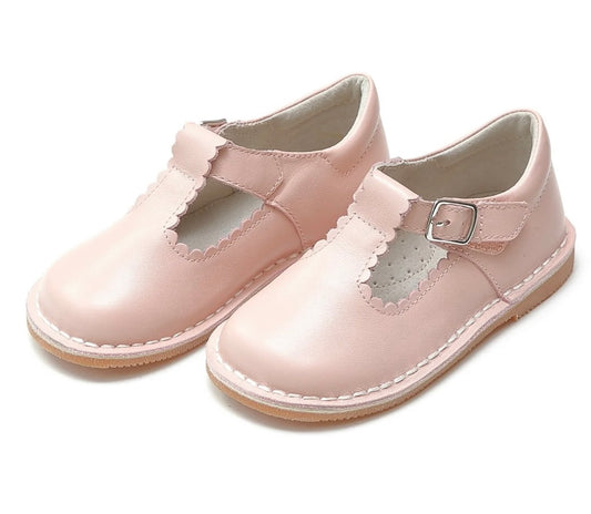 Selina Scalloped T-Strap Mary Jane - Pink