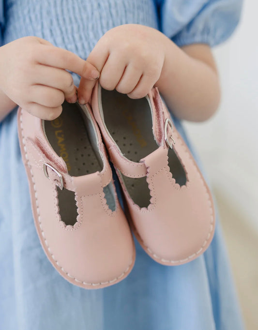 Selina Scalloped T-Strap Mary Jane - Pink