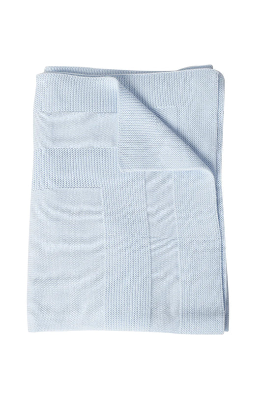 Nella Pima-  Blue Knit Blanket