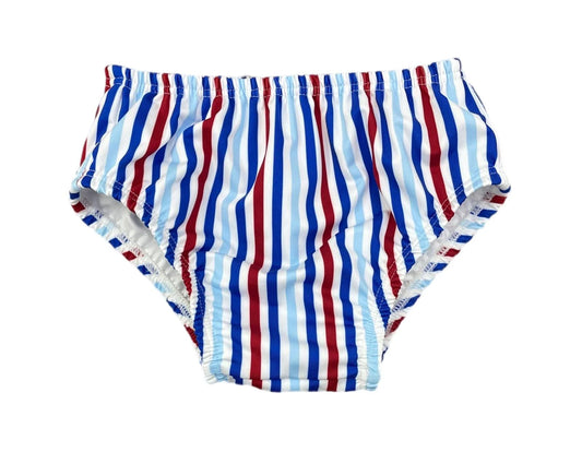 Sammy Swim Diaper Cover- Patriotic Stripes