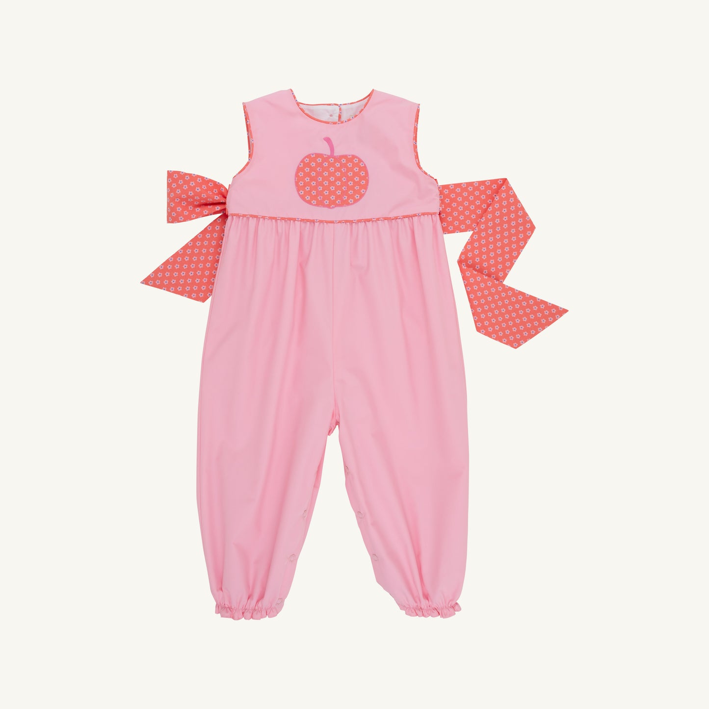 Sleeveless Rebecca Romper - Broadcloth-Sandpearl Pink/Mill St Manor Mini Floral