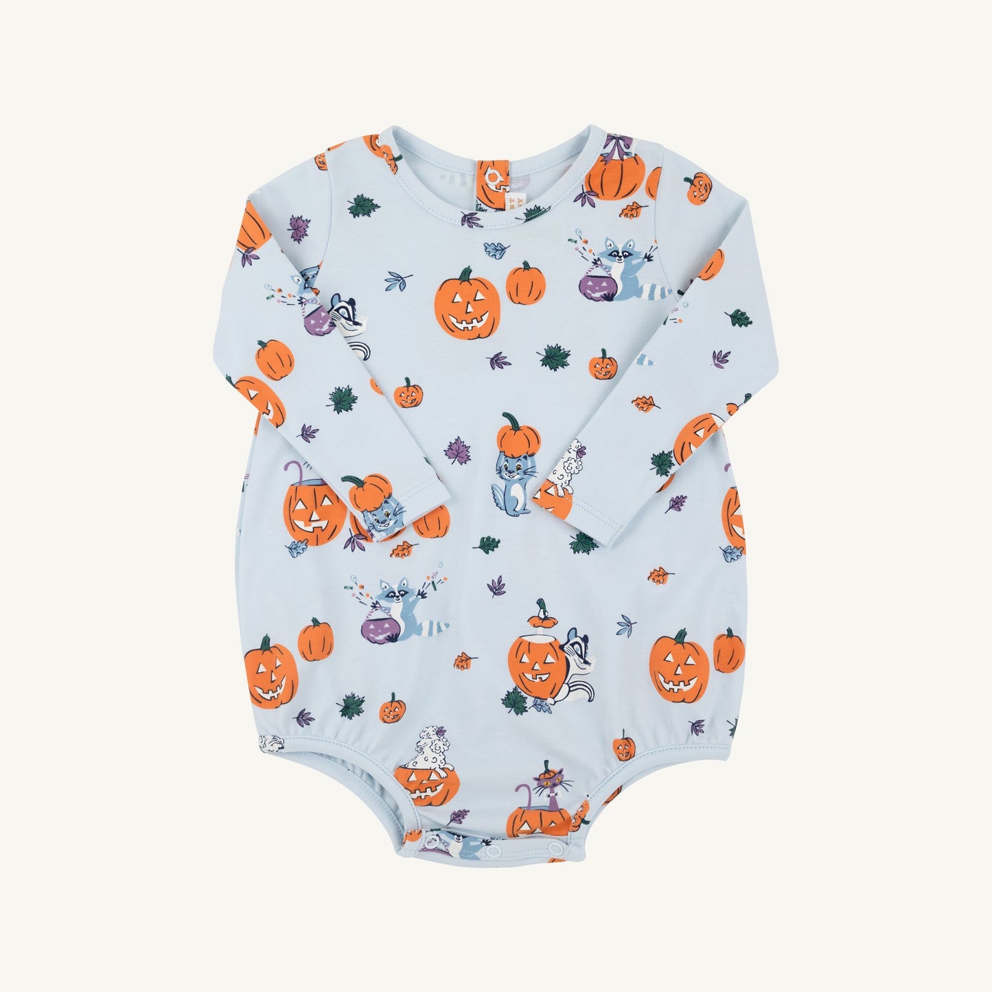 Long Sleeve Patton Play Bubble- Candy and Critters (Buckhead Blue)