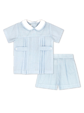 Andrew Short Set - Baker Blue Minigingham