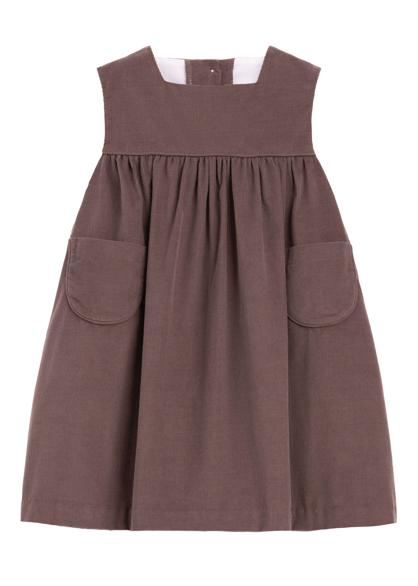 Madison Corduroy Jumper with Durham Windowpane Ruffled Peter Pan Blouse