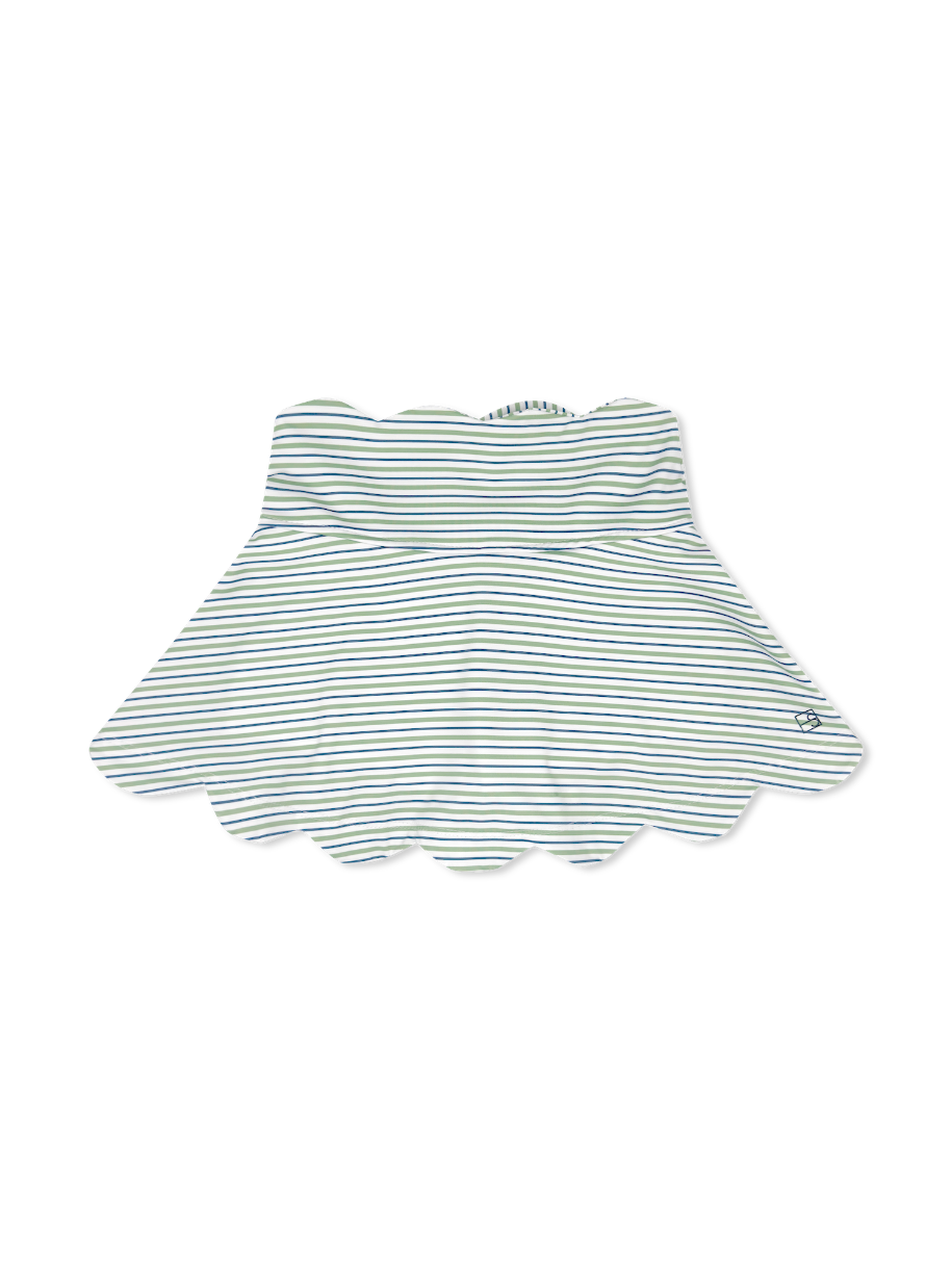 Zoe Scallop Skort- Pistachio Green Stripe