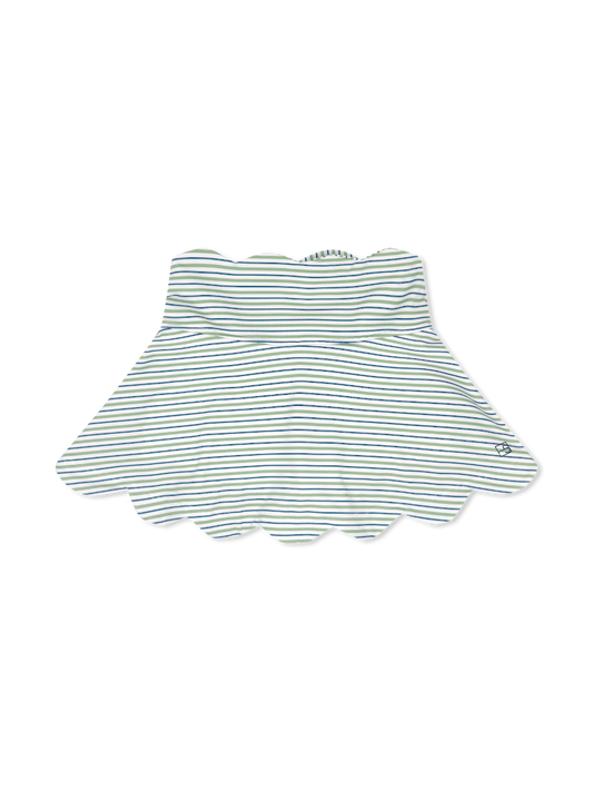 Zoe Scallop Skort- Pistachio Green Stripe