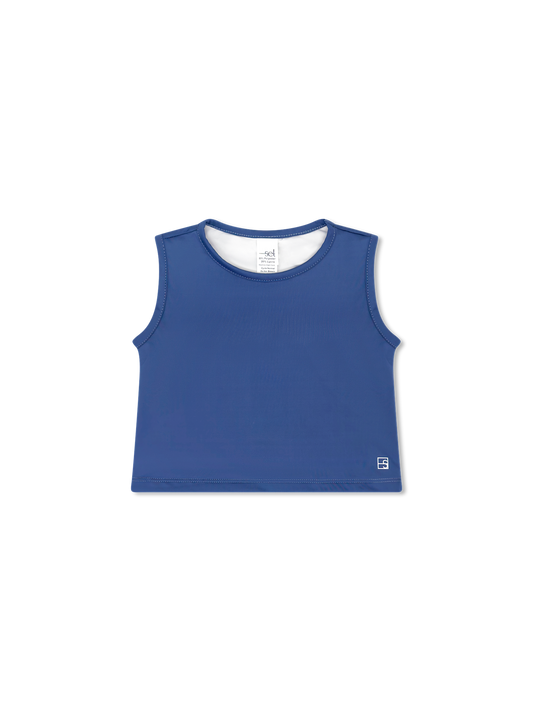 Maggie Mid Rise Sleeveless Top- Baton Rouge Blue