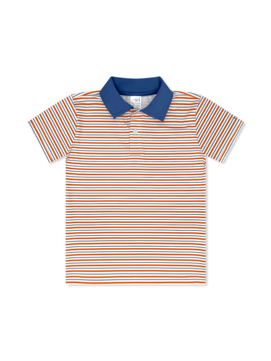 Parker Polo- Orange Stripe