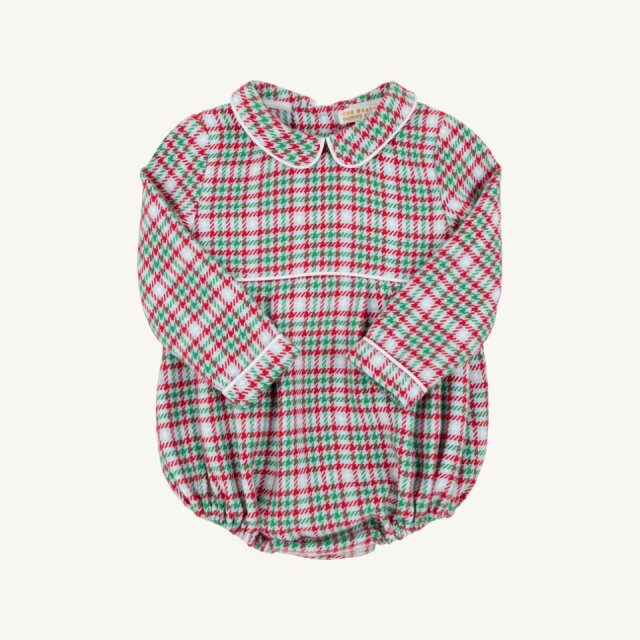 Long Sleeve Bradford Bubble - Woven Yarn- Wicker Park Plaid/Worth Ave White