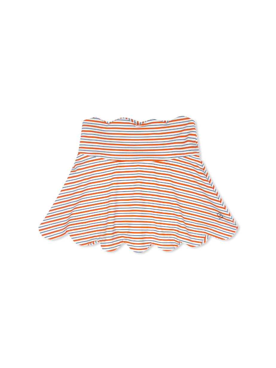 Zoe Scallop Skort- Orange Stripe Spice