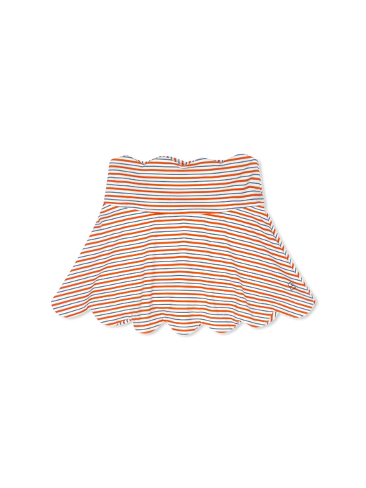 Zoe Scallop Skort- Orange Stripe Spice