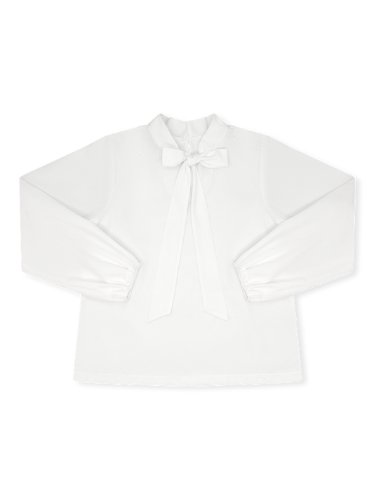 Beatrice Bow Blouse - Classic White