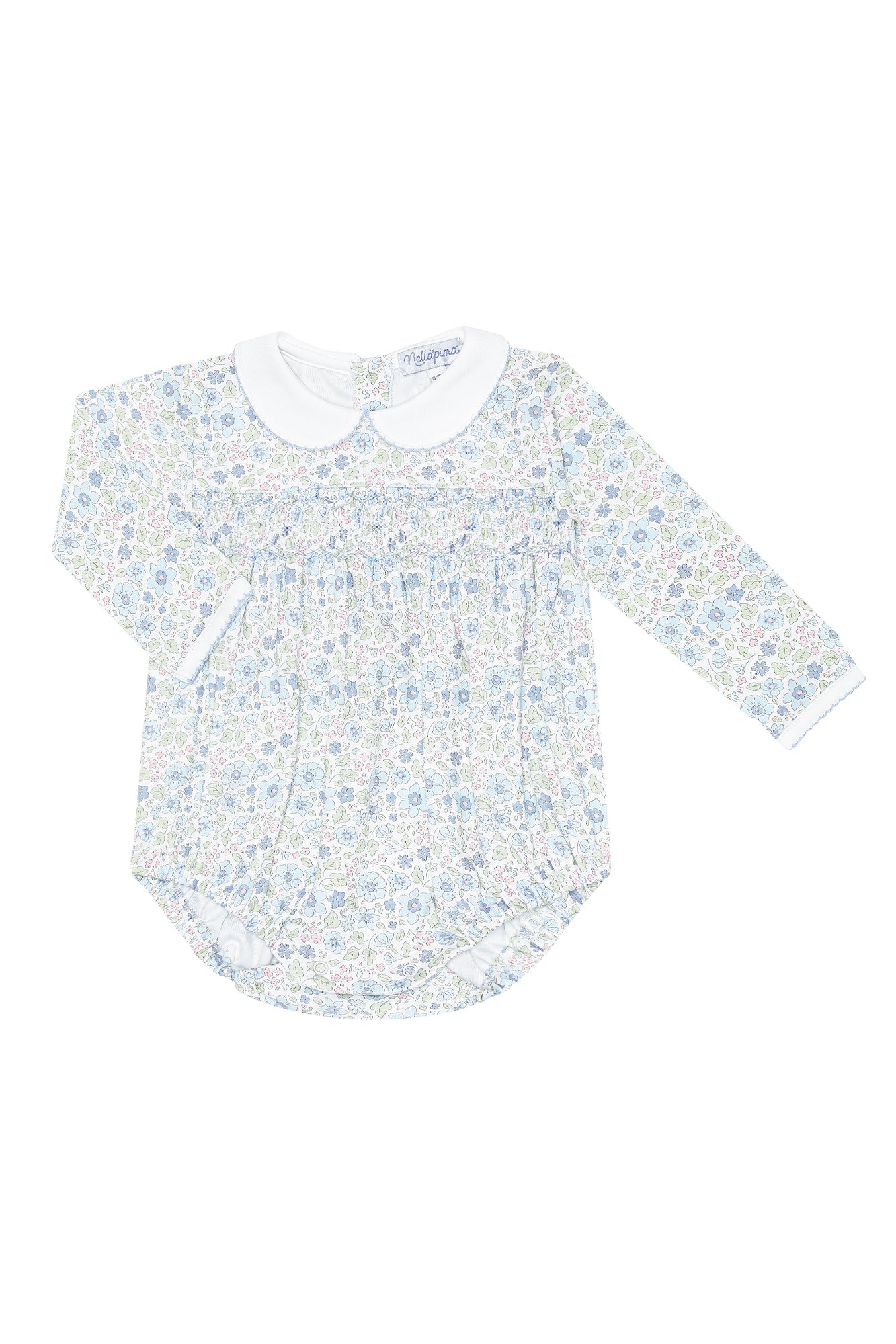 Blue Meadow Smocked Longsleeve Bubble