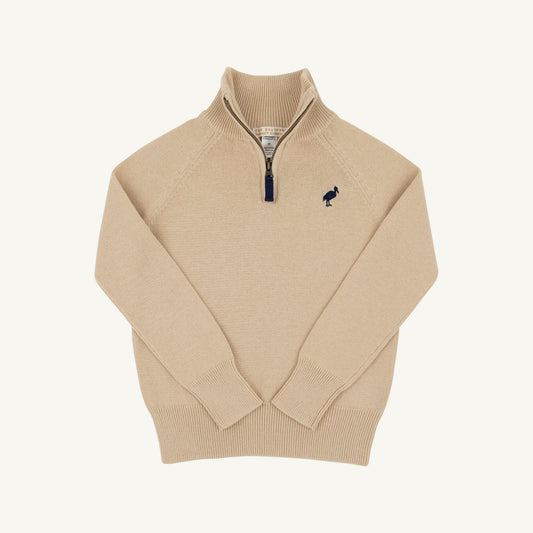 Hayden Half Zip Sweater- Keeneland Khaki