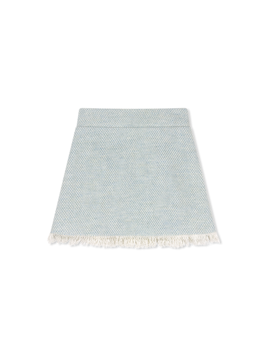 Kensington Fringe Skirt - River Tweed