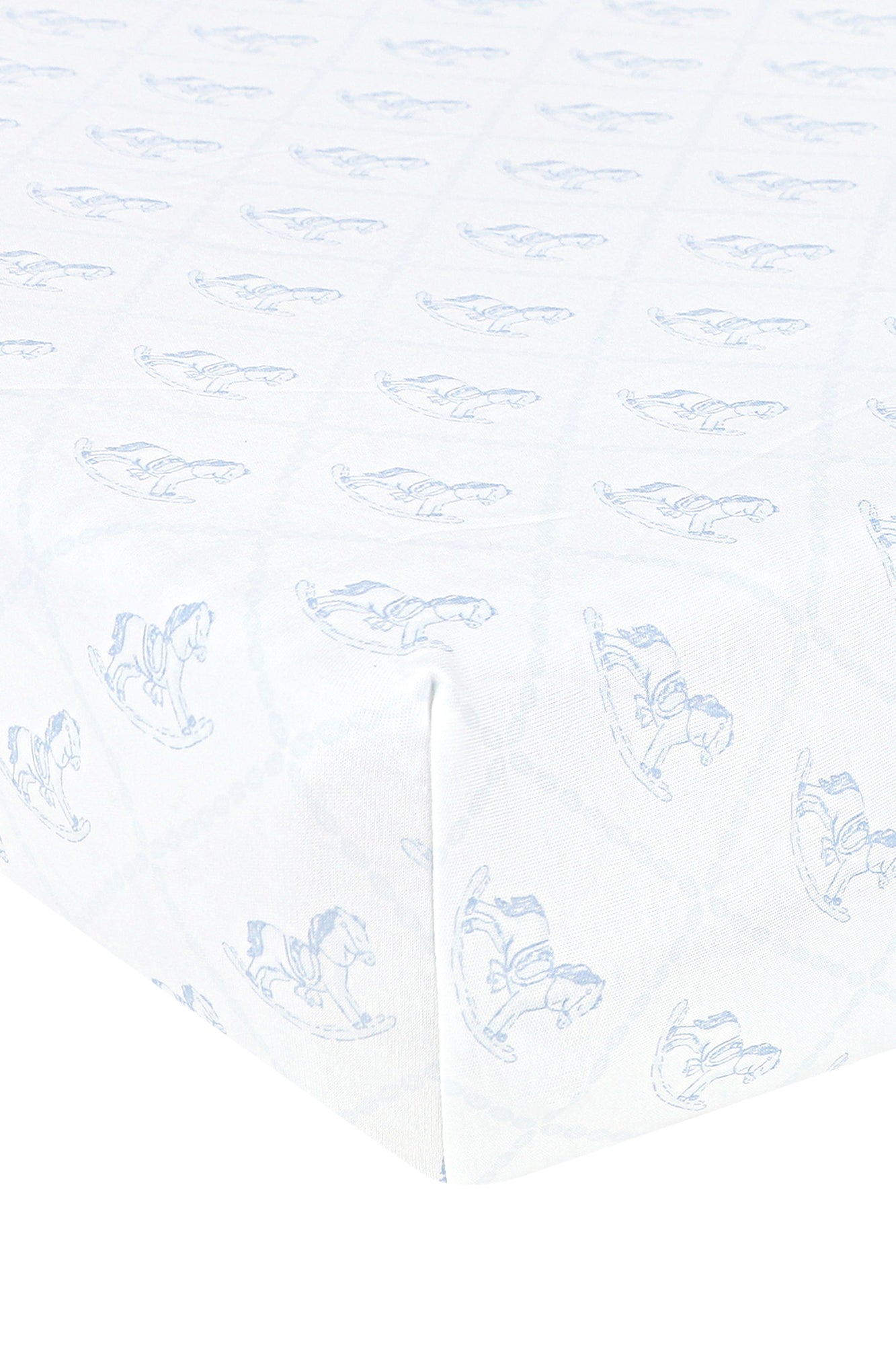 Blue Rocking Horse Crib Sheets