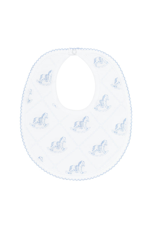 Blue Rocking Horse Bib